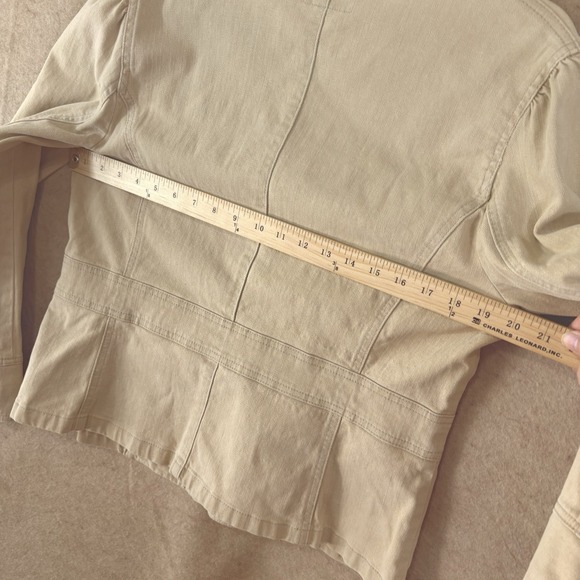 Per Una Denim Jacket Womens Sz 16‎ Khaki Belted Stretch Marks + Spencer NWT - Picture 9 of 9